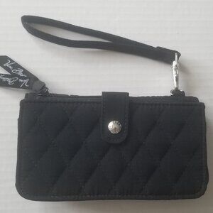 VERA BRADLEY BLACK TRI FOLD WRISTLET CLUTCH WALLET